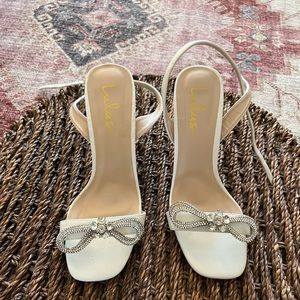 Lulus Sparkle Bow Heels